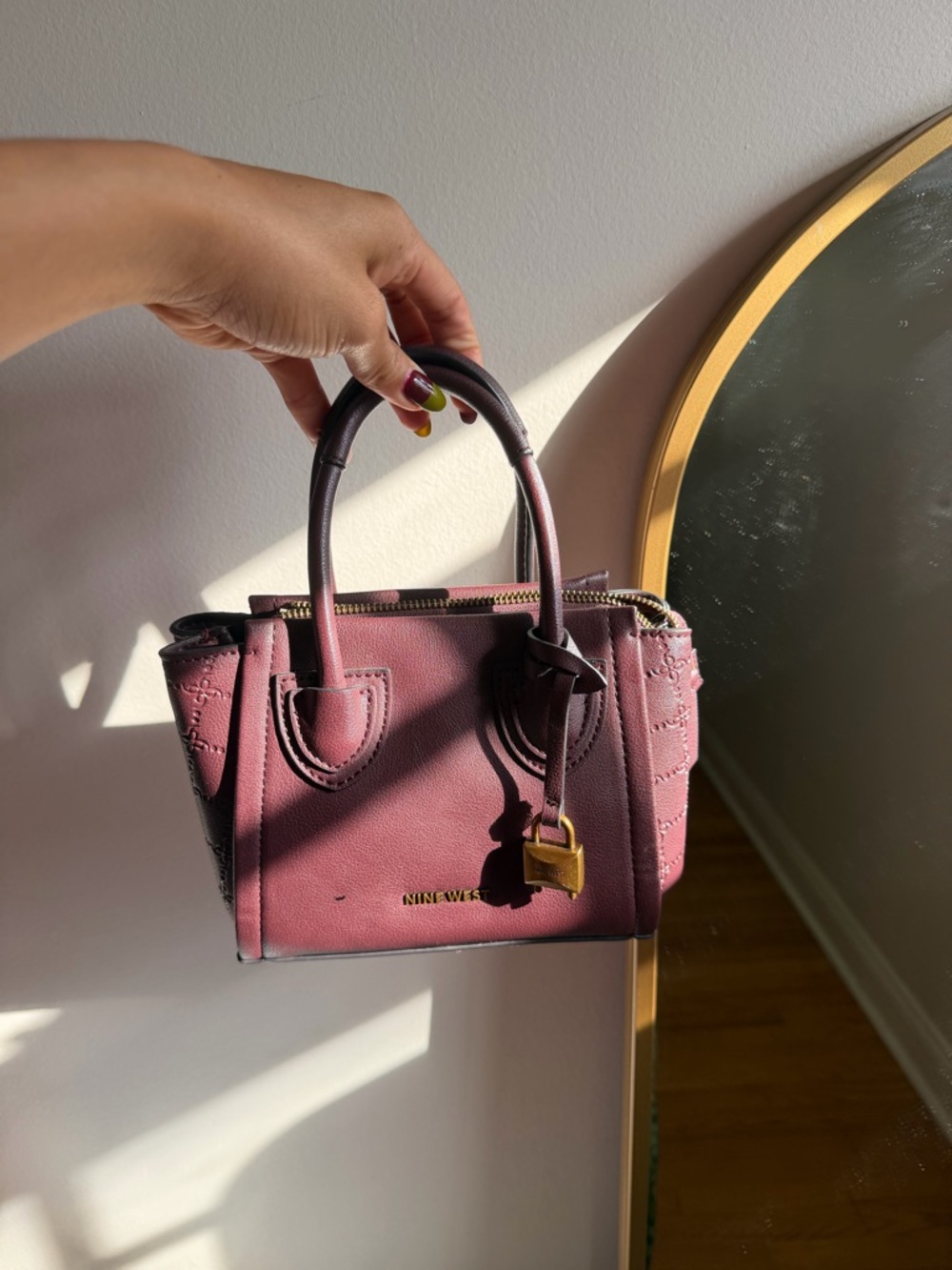 Nine West Burgundy Mini Top-Handle Satchel